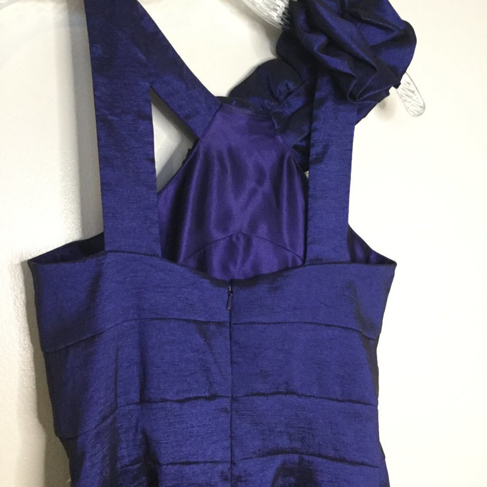 Cache Deep Midnight Blue Ruffle Cocktail Dress - Picture 6 of 9